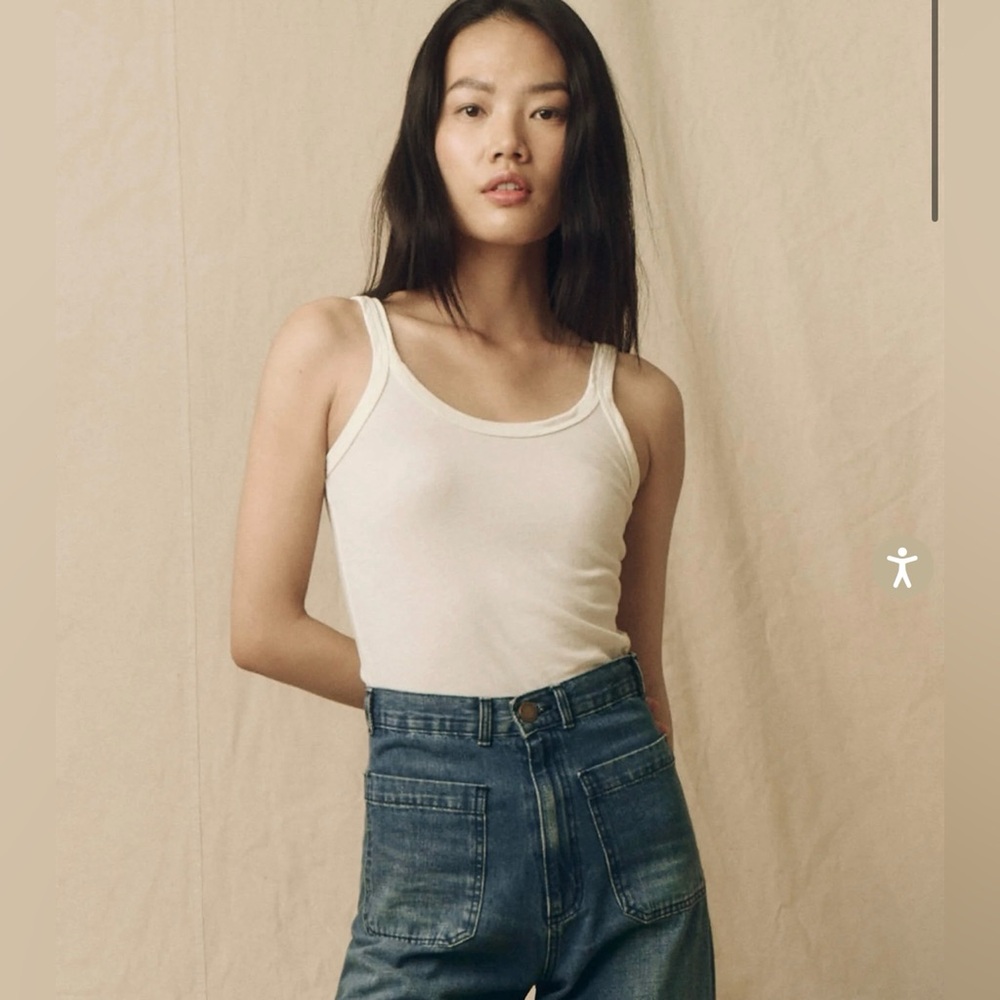 The Great, The Slim Tank, Solid True White, Size 2